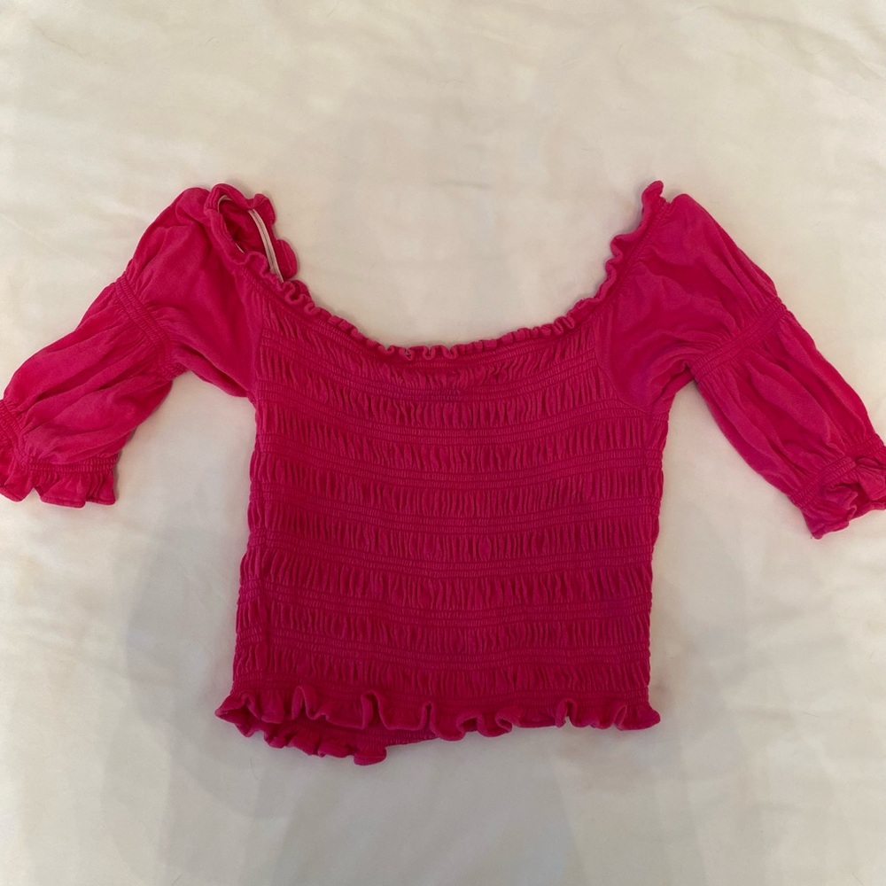urban outfitters preppy pink top